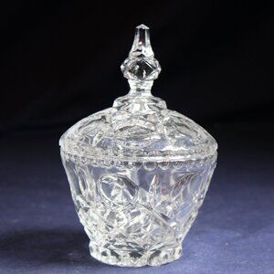 Vintage Clear Crystal Candy Dish/Sugar Bowl